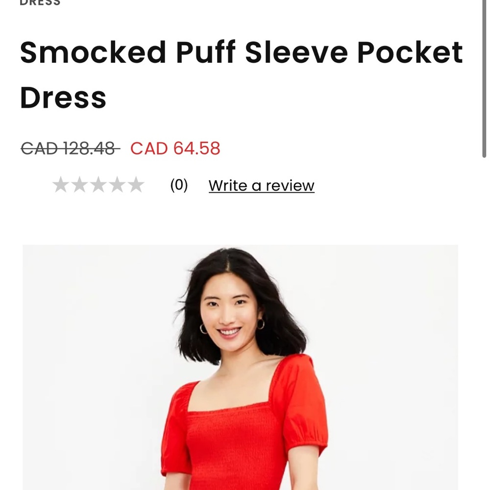 NWT Red Loft Smocked Dress - Picture 6 of 6